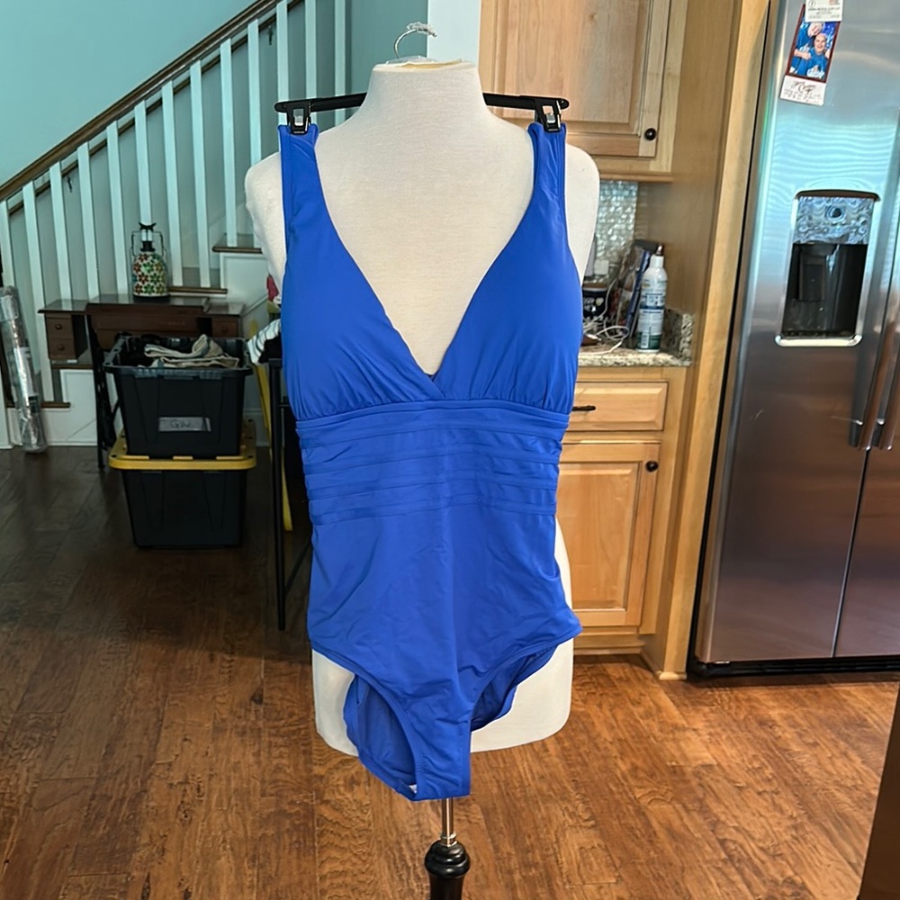 Sz 14 La Blanca Vibrant Blue One-Piece Swimsuit